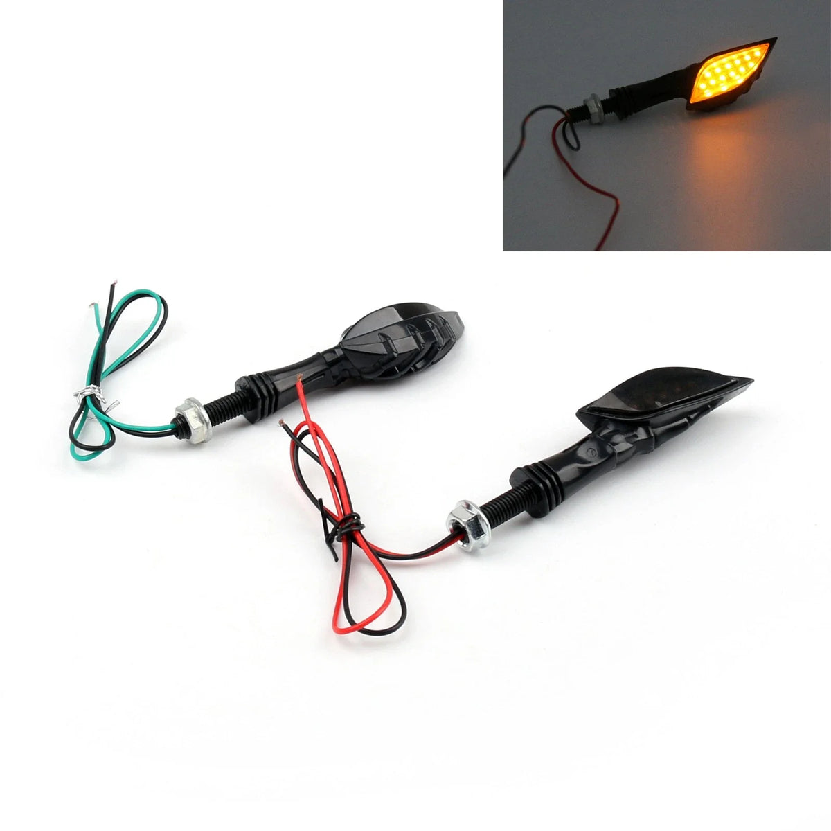 LED Turn Signal Indicators - Universal Motorcycle Black Skeleton Hands