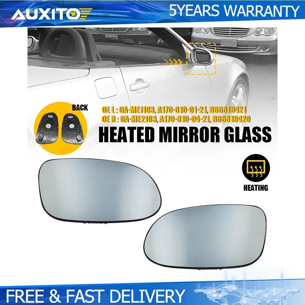 Replacement Heated Mirror Glass for Mercedes-Benz CLK55 H (2003-2009)