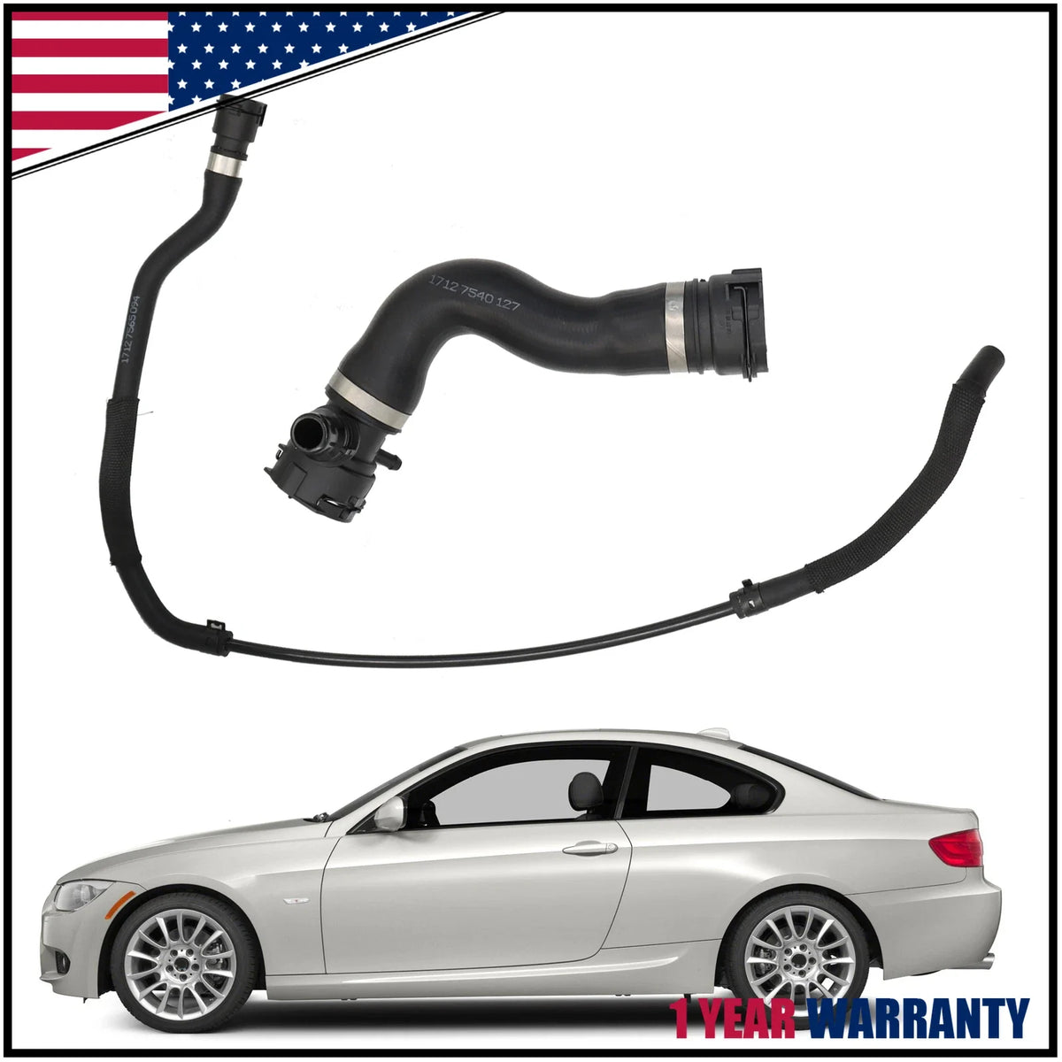 Upper Hose Kit for Radiator Coolant & Vent for BMW 135i 335i X1 2008-2013