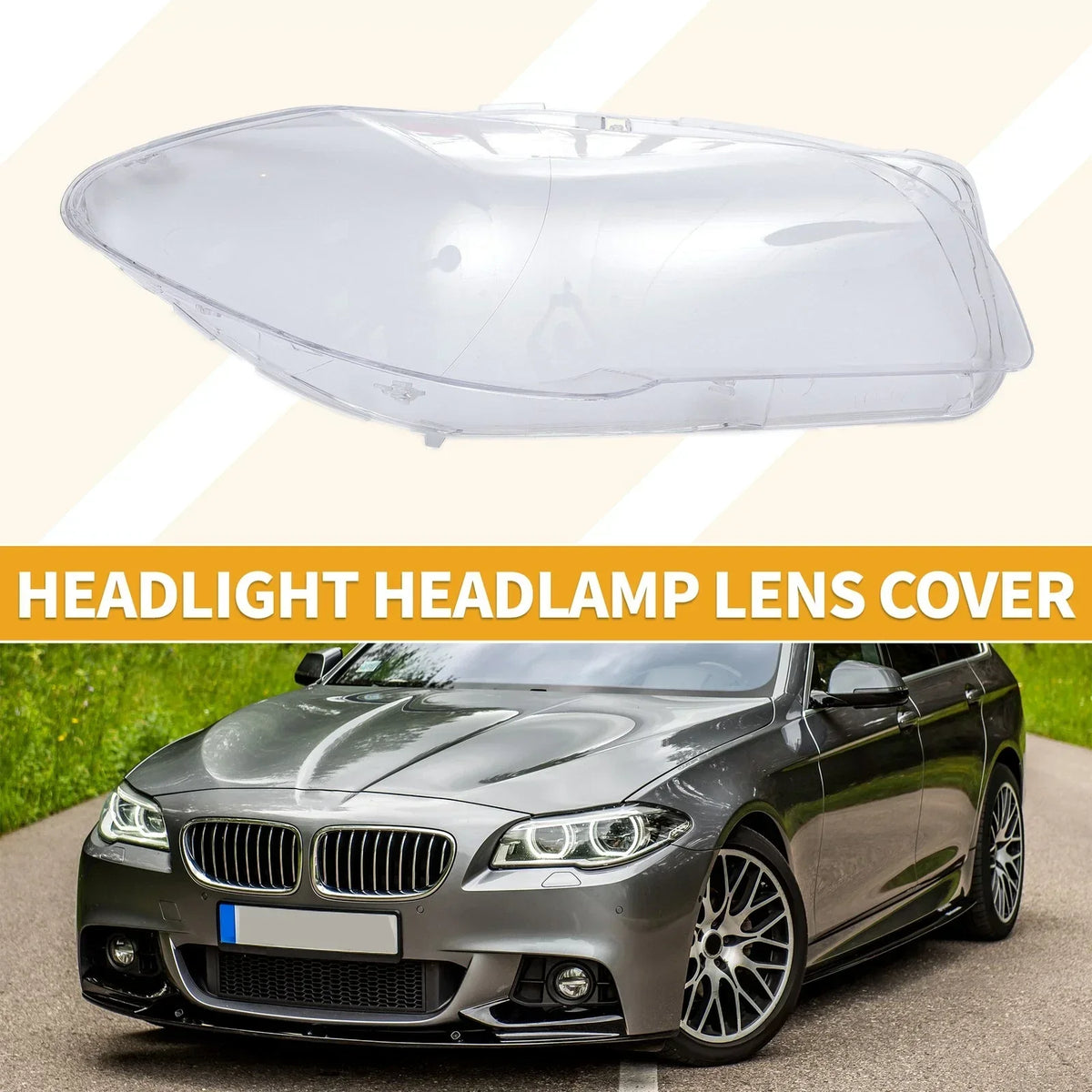 Front Right Lens Cover for BMW 528i Headlight 2011