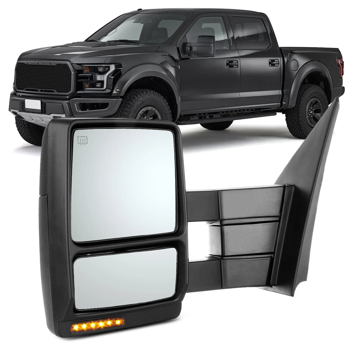 Power Heated Tow Mirror with LED Signals for Left Ford F150 2007-2014