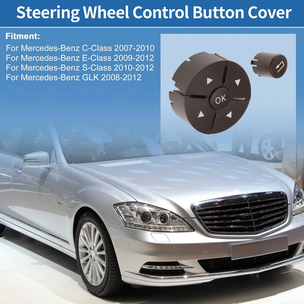 Steering Wheel Control Button Cover for Mercedes-Benz C-Class (2007–2010) Left