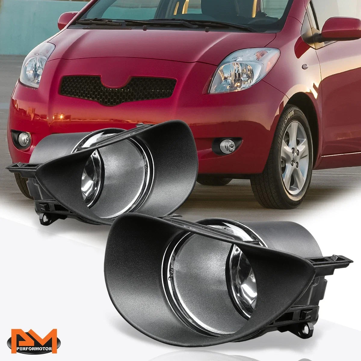 Front Fog Light Pair with Clear Lens for Yaris/Vitz 2007-2008