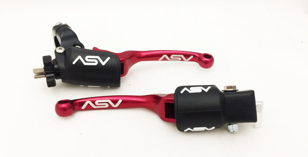2X Front Brake Clutch Perch Levers for Blaster 200 (2000–2006) - Red Dust Covers