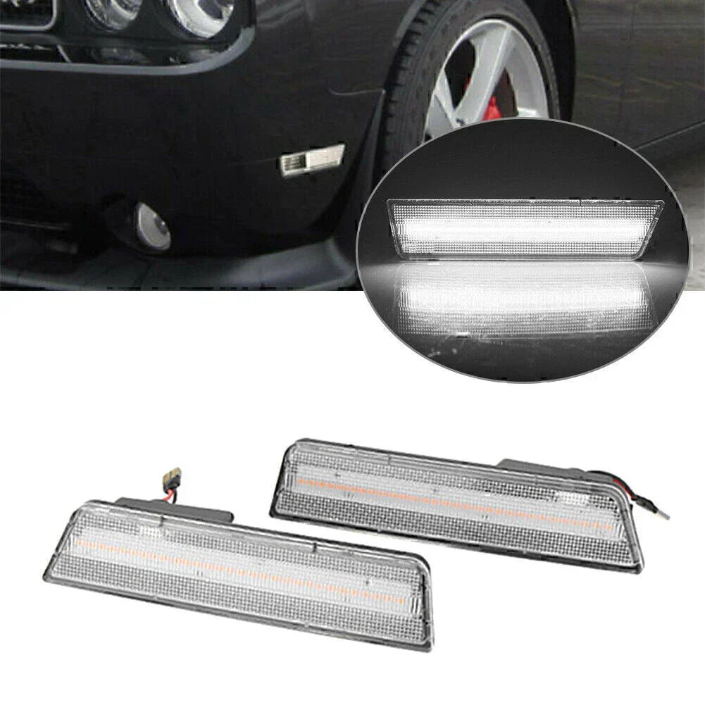 LED Front Side Marker Lights in White for Dodge Challenger (2008-2014)