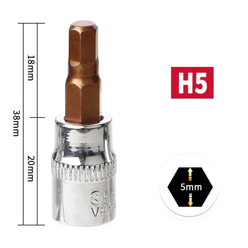 1/4 Inch Hex Socket Bit Set H3 H4 H5 H6 H7 H8 for Automotive
