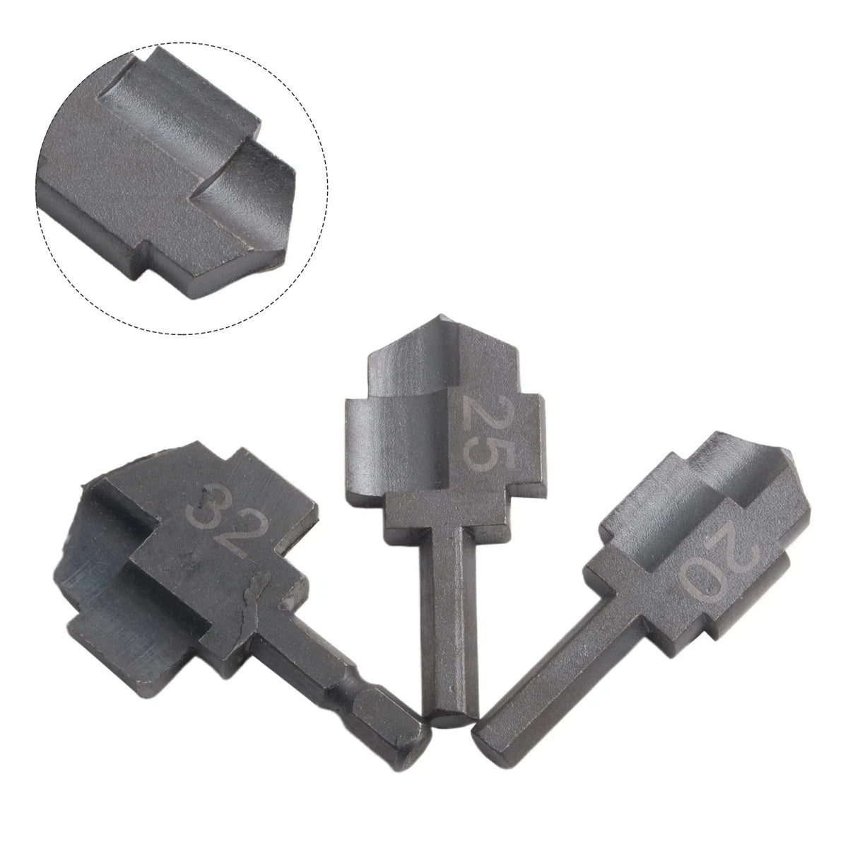 Set of 3 Stepped Drill Bits for PPR Water Pipes - Hexagon Shank