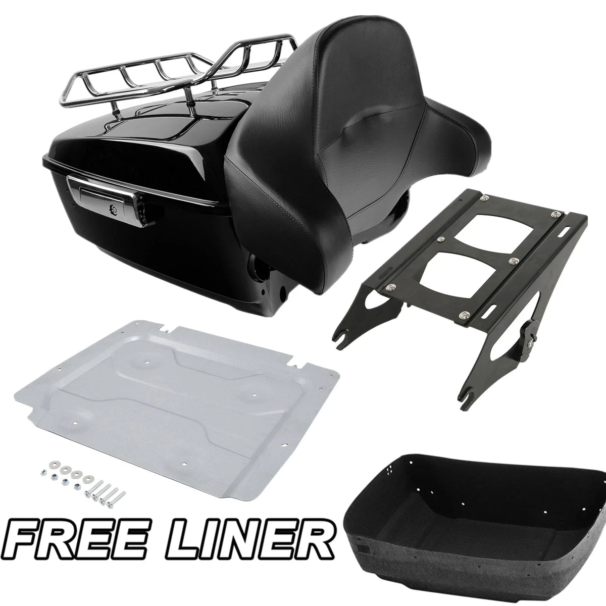 Trunk Rack Backrest Pad Base Plate for Harley Street Glide 2014-2023