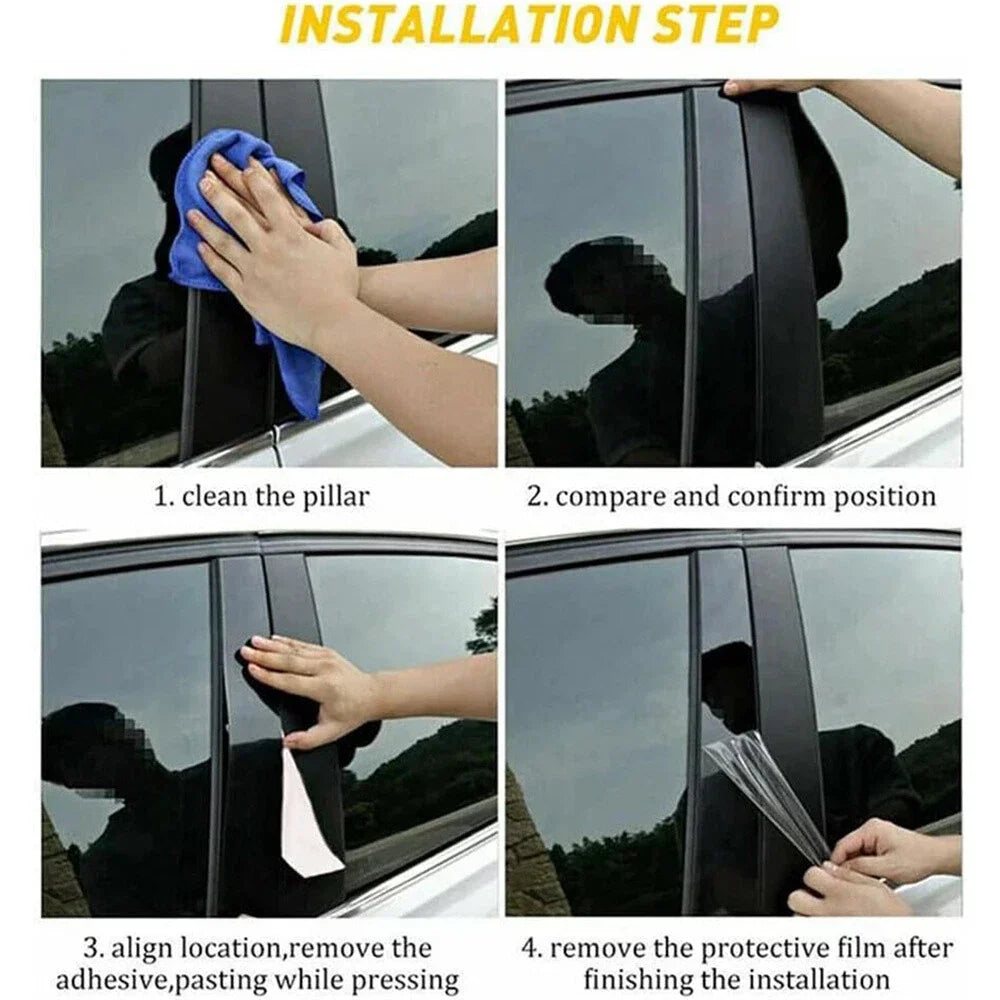 6-Piece Window Pillar Trim Cover Set for 2021-2024 Toyota Sienna