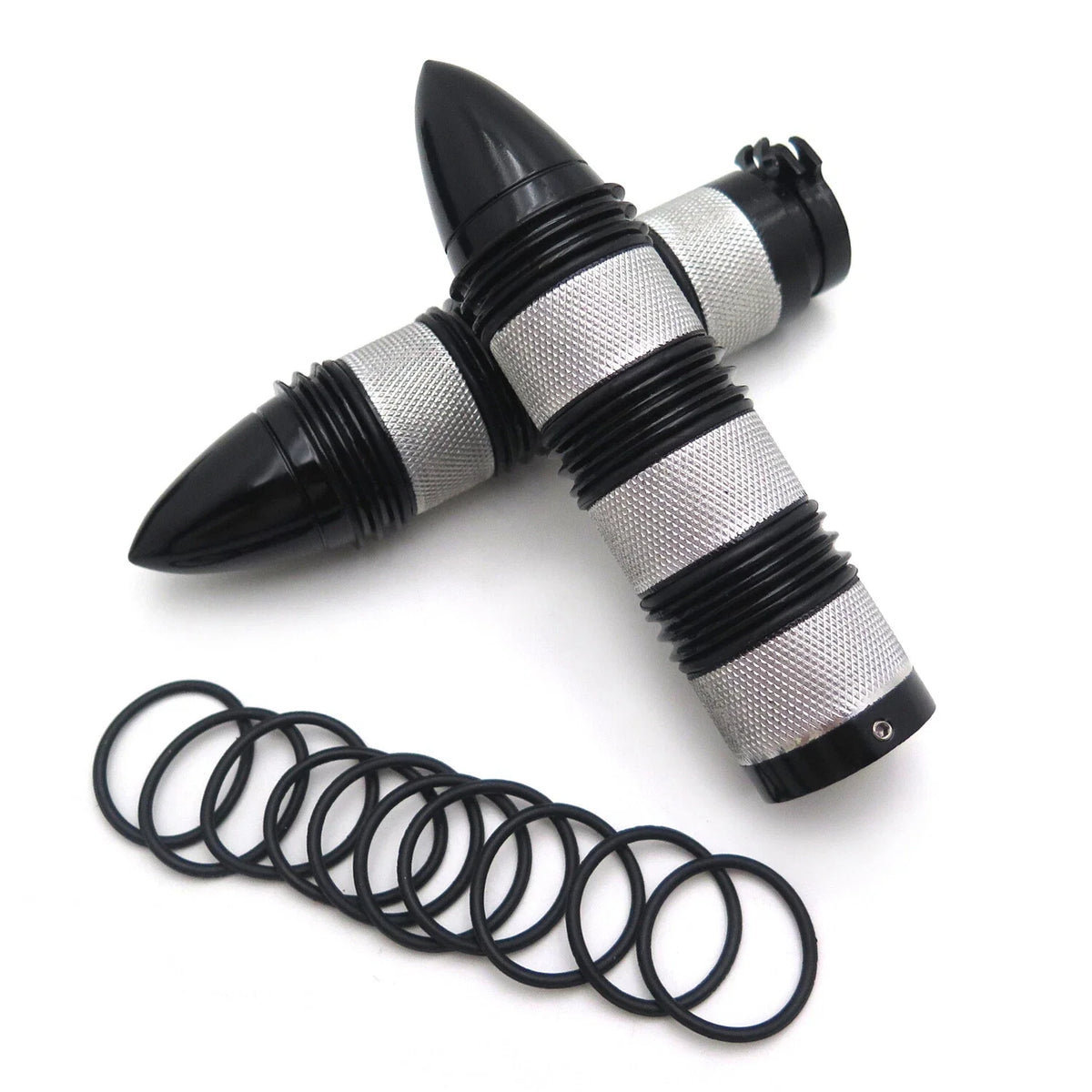 Chrome Bullet Style Hand Grips 25mm for FXDWG FXWG Harley Dyna 1991-2017