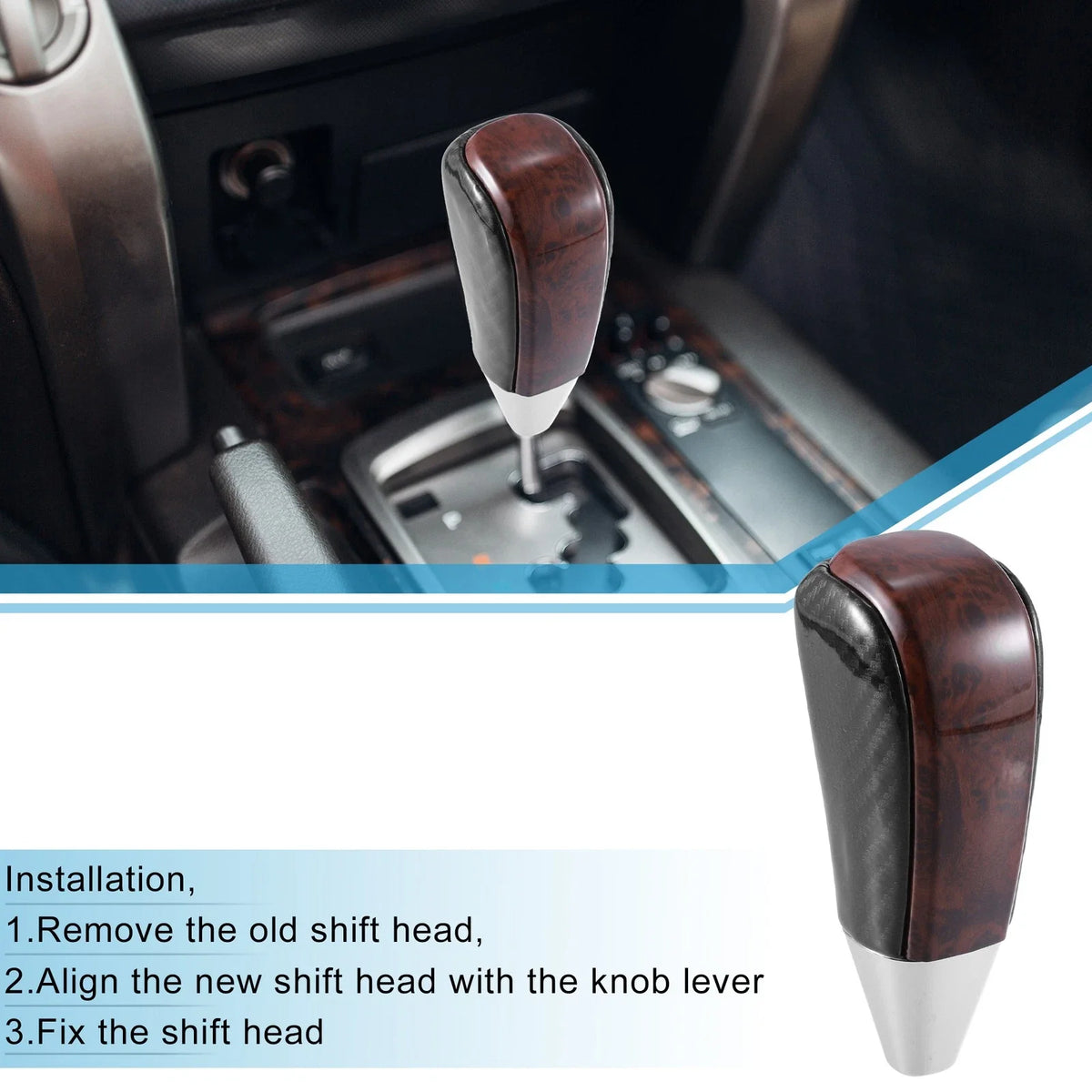 Gear Shift Knob for Toyota Land Cruiser (2016–2021) Black Brown
