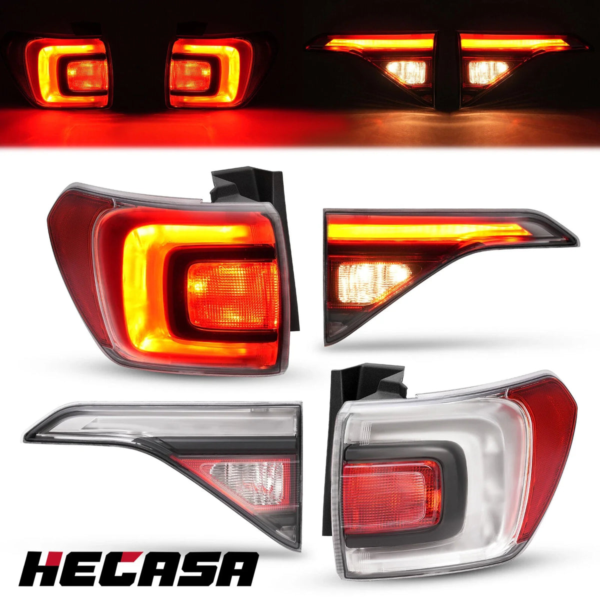 Pair of Clear Lens LED Tail Lights for 2017-2019 GMC Acadia #84509641