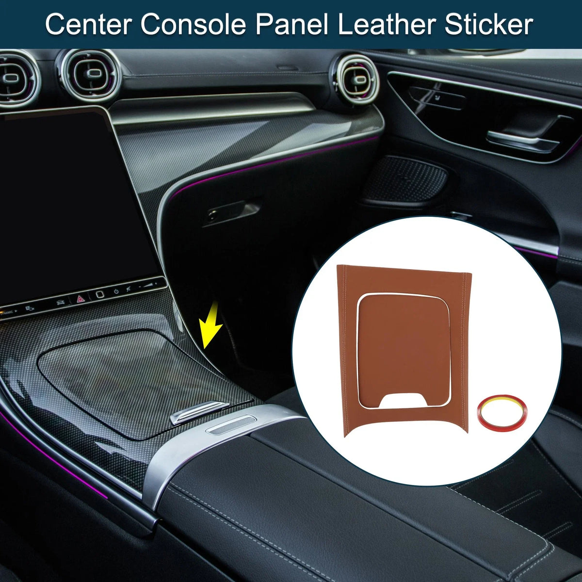 Set of 1 Center Console Panel Sticker for Mercedes-Benz C-Class (2022–2024)