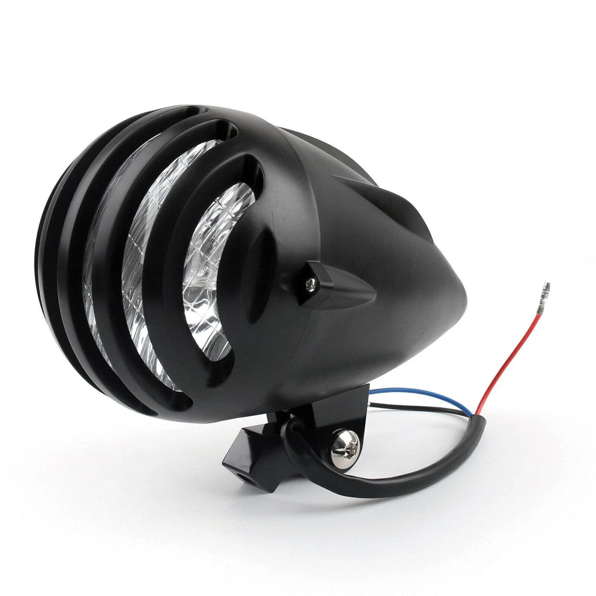 5.5" Bullet Headlight Lamp in Black for Bobber Chopper (Metric)