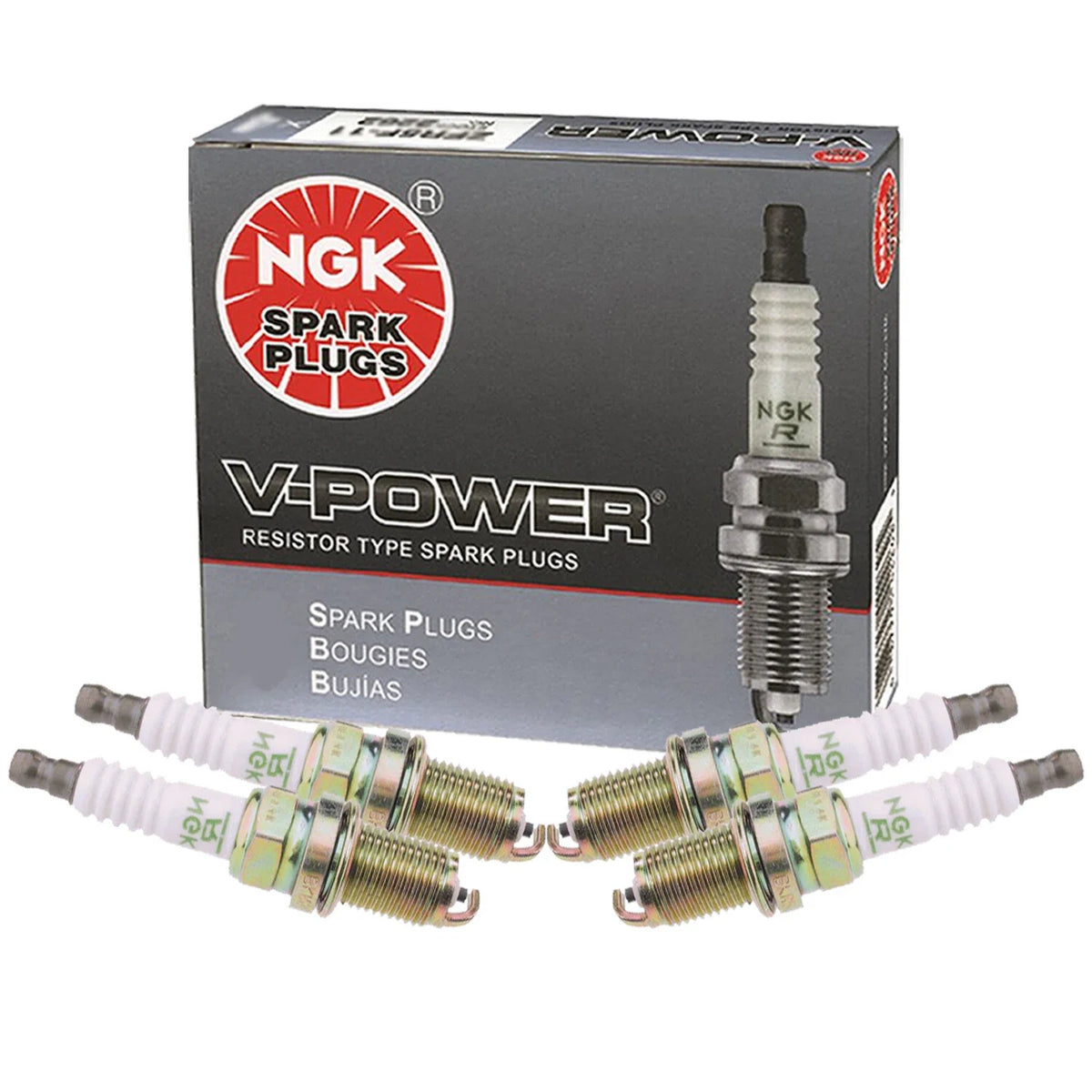 Set of 4 NGK Nickel VPower Spark Plugs for Chevrolet Hyundai Kia Mazda Toyota