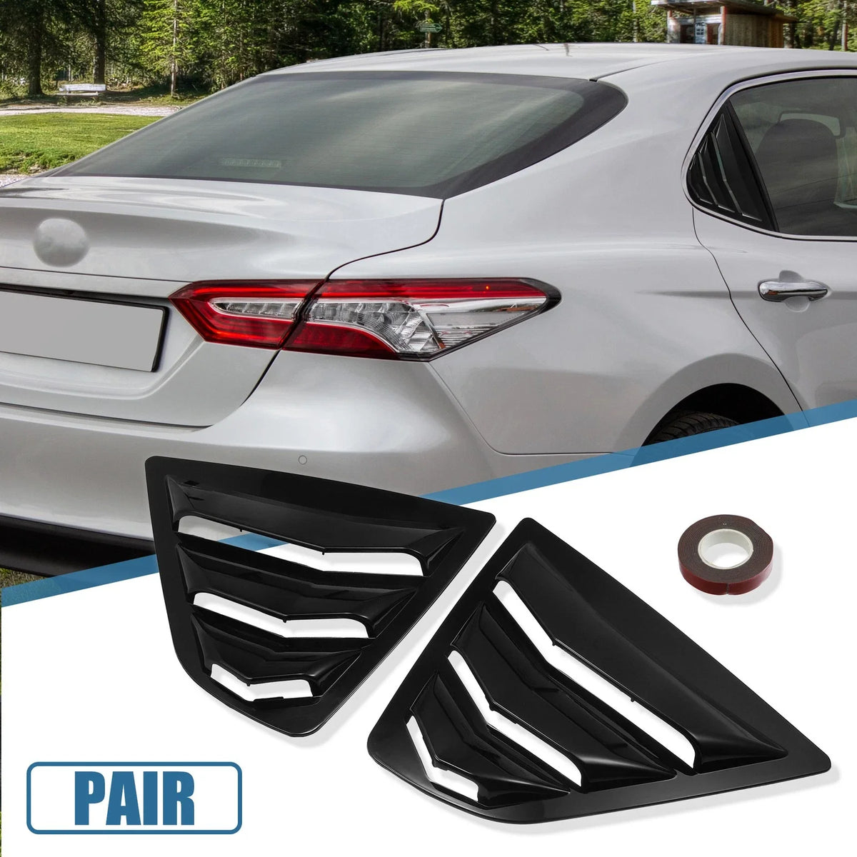 1 Pair Rear Side Window Louvers for Toyota Camry 726215260977
