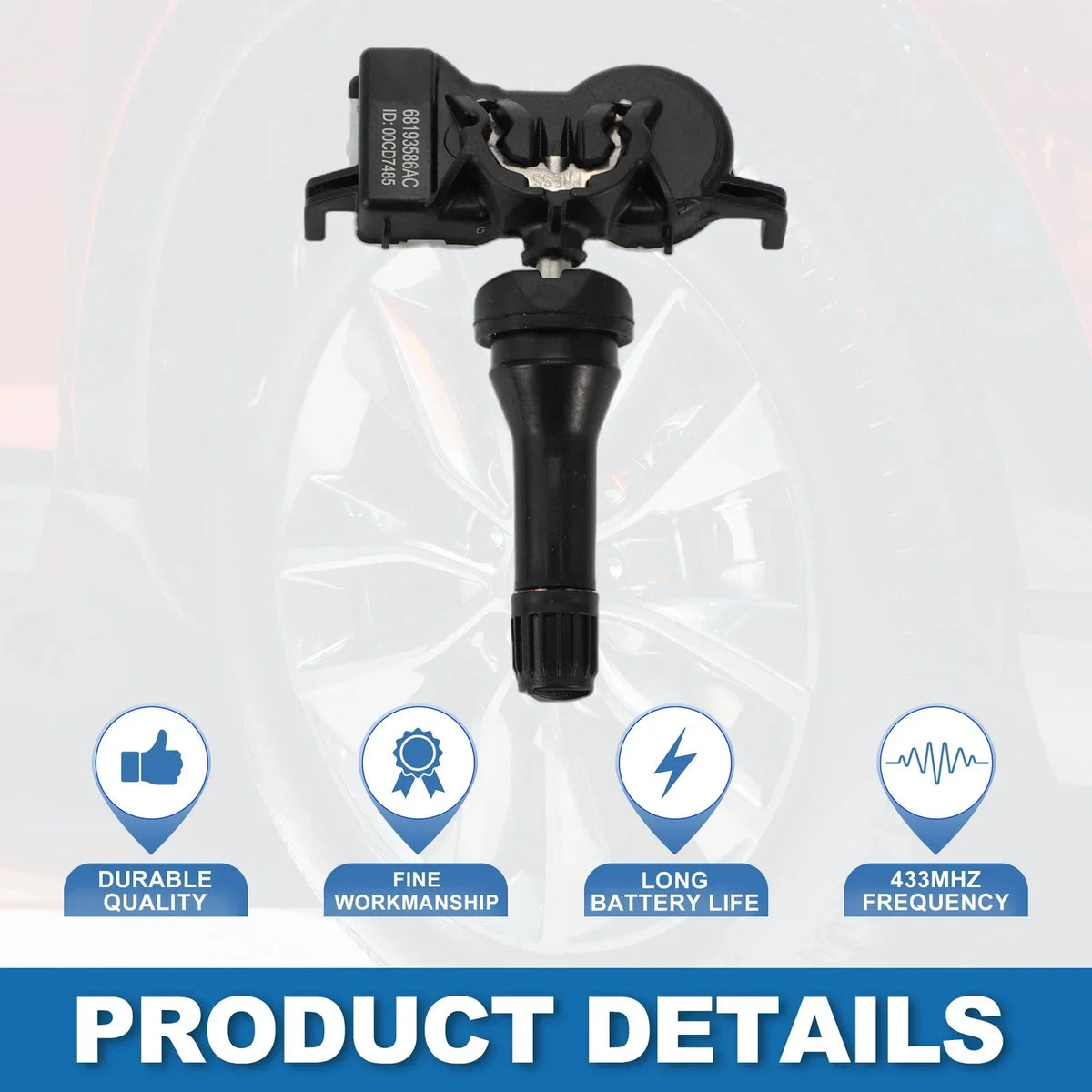 433MHz Tire Pressure Sensor for Jeep Renegade 2015-2016 - 1 Unit
