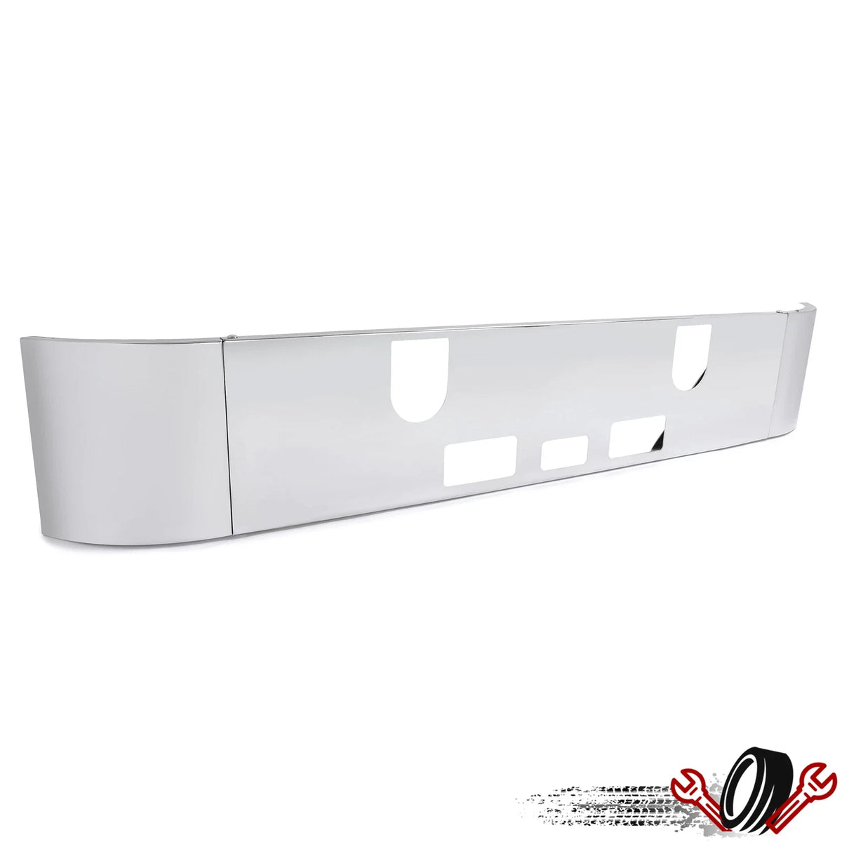 Chrome Front Bumper for Mack CH (1989–2003) with Fog Light Holes