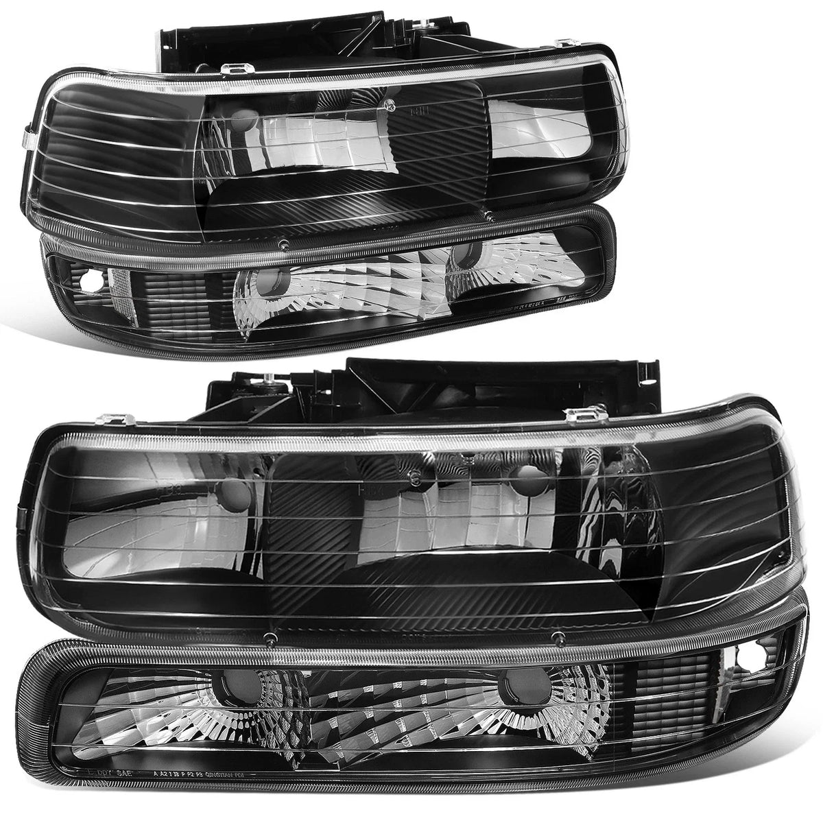 Headlight, Clear Bumper & 3D LED Bar Tail Light Kit for Silverado (1999–2002)