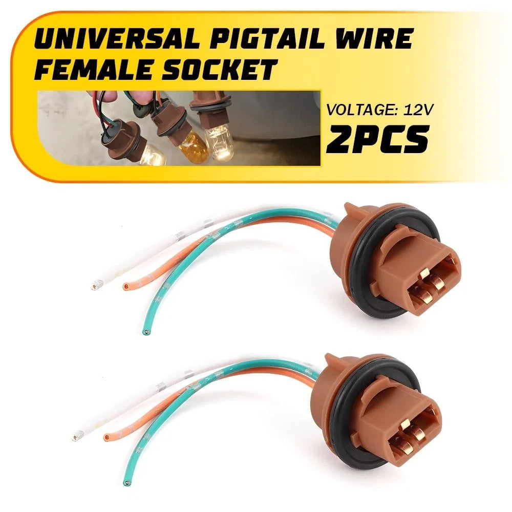 EV 1157 Female Socket Pigtail Wire Harness (7443) - Set of 2