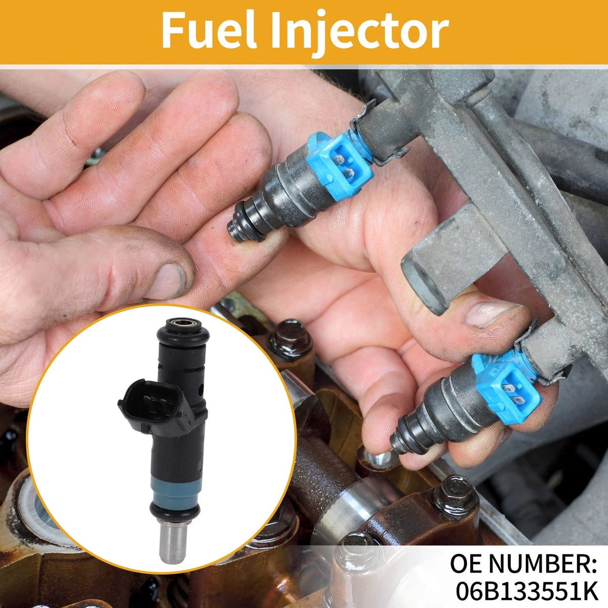1 Pc Fuel Injector No.06B133551K for VW Passat 3B, Audi A4 B5 (1996–2001)