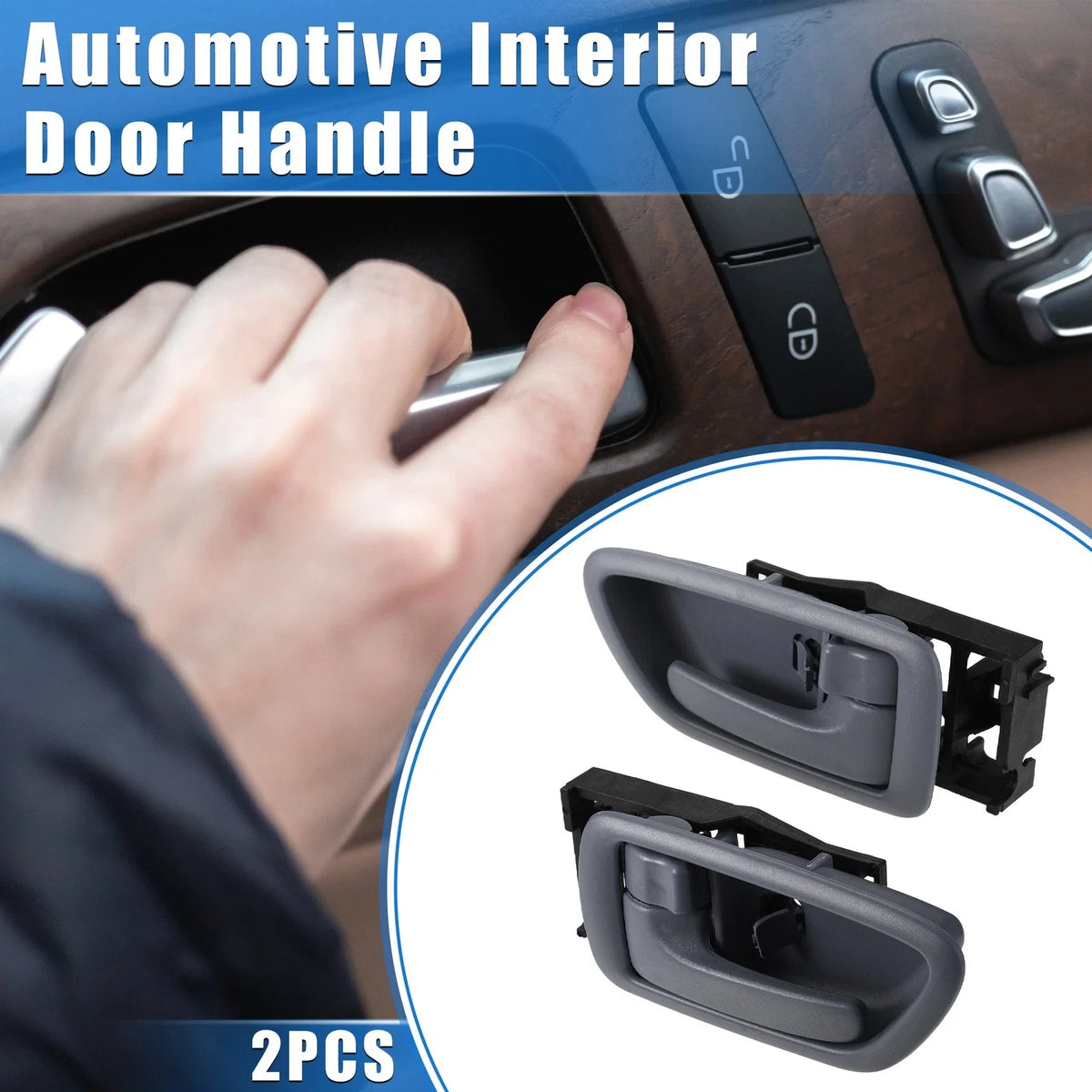 2 Pcs Interior Door Handles for Toyota Sequoia (2004–2007) Gray