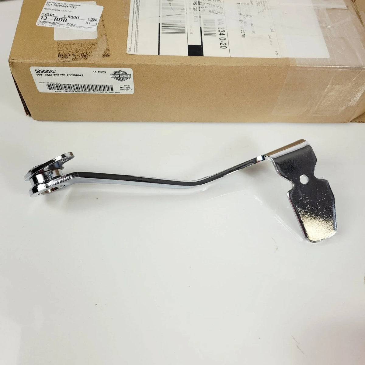 Rear Brake Pedal Lever Chrome for 2017-2023 Harley-Davidson Softail
