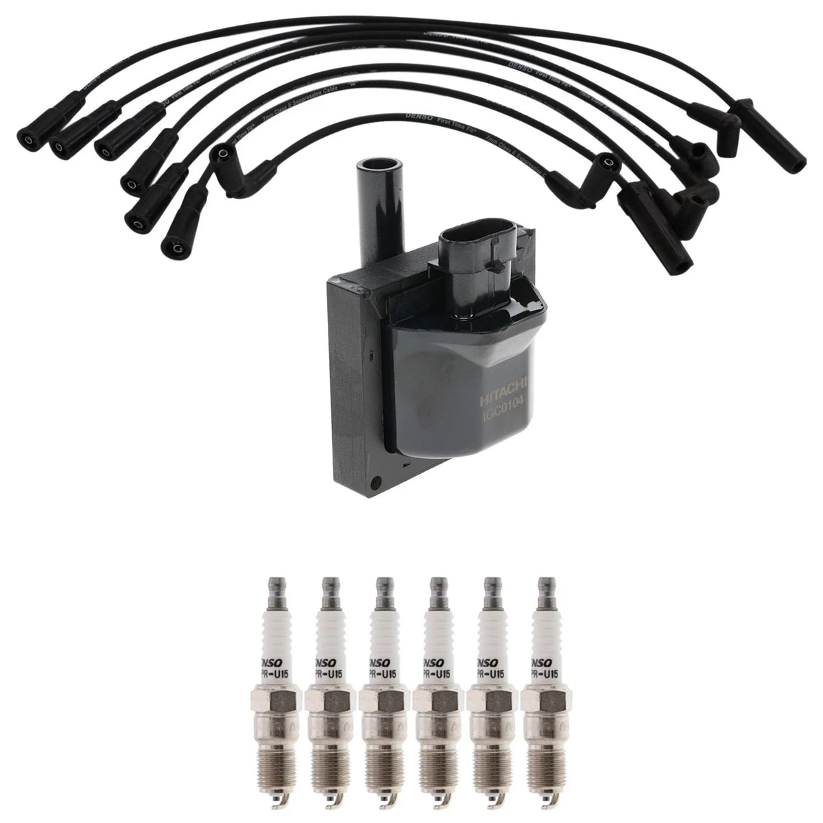 Ignition Coil & Spark Plug Wire Set for Blazer V6 (Denso, Hitachi)