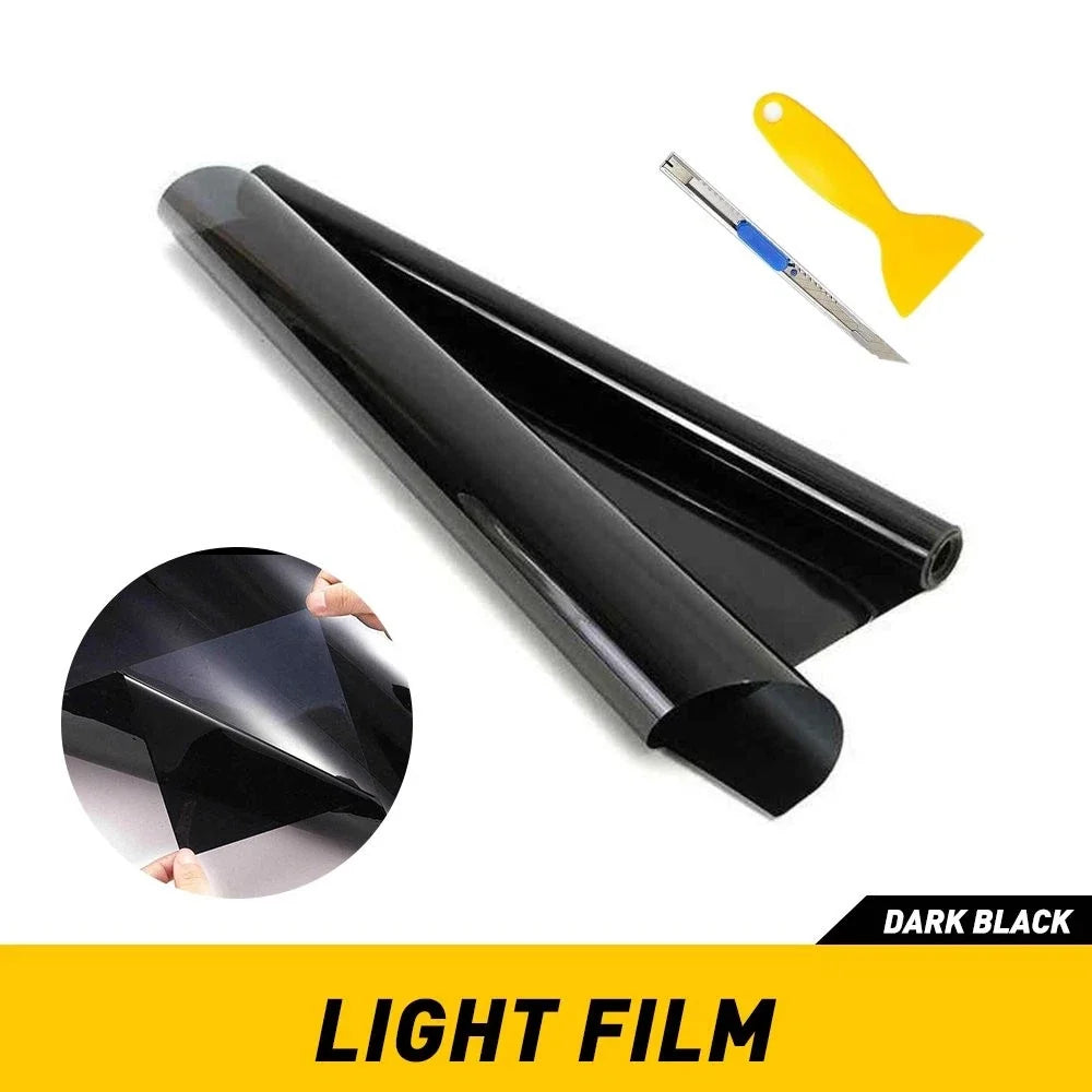 Dark Black Smoke LED Tint Film 12"x72" for Taillights & Fog Lights