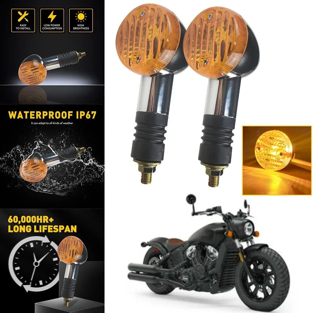 2X Amber LED Turn Signals for Harley XL 1200 / Sportster 883 (1992–Present)