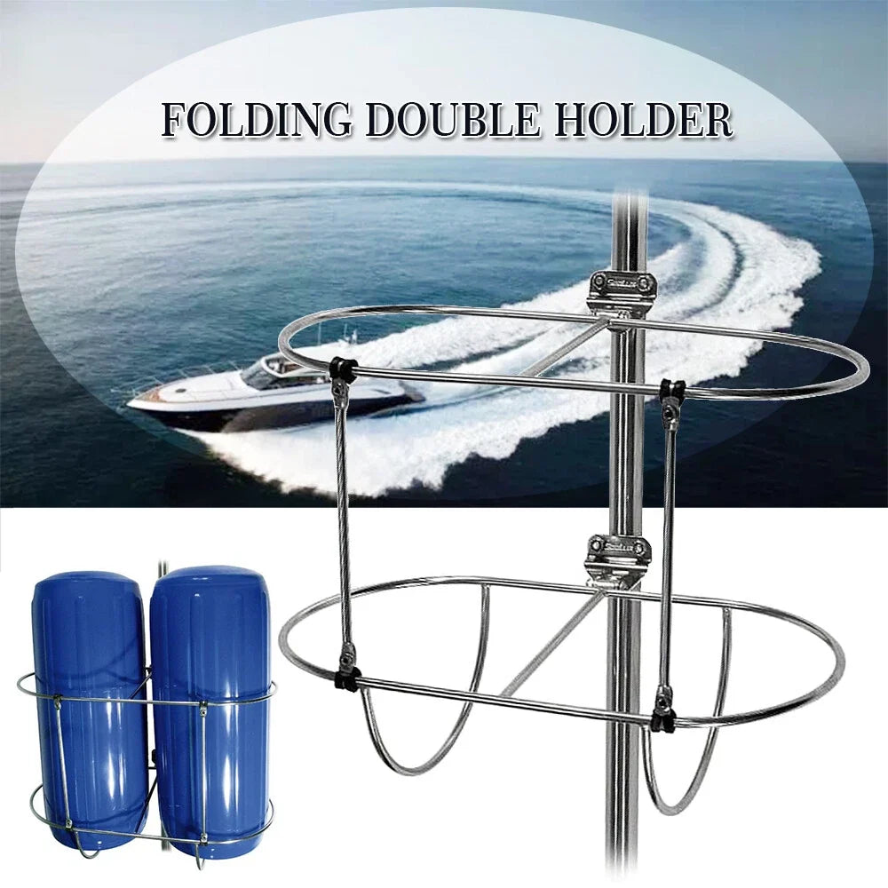 Inflatable Boat Folding Double Fender Holder - 9.5 Inch