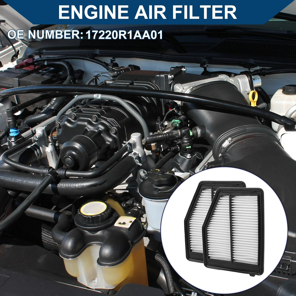 Set of 2 Engine Air Filters No.17220R1AA01 for Honda Civic 1.8L (2012–2015)