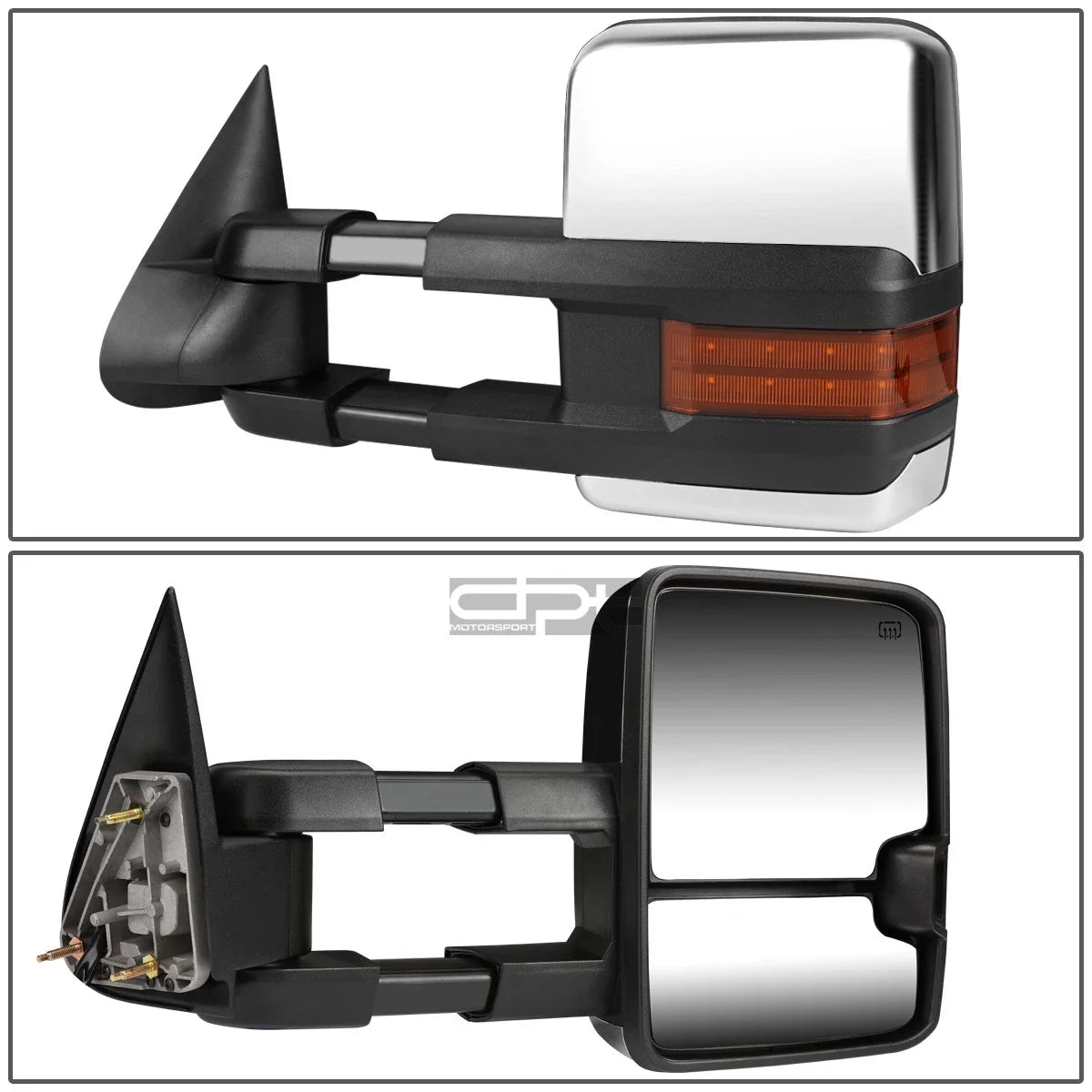 Power+Heat Chrome Towing Side Telescoping Mirror for Silverado (1999–2002)