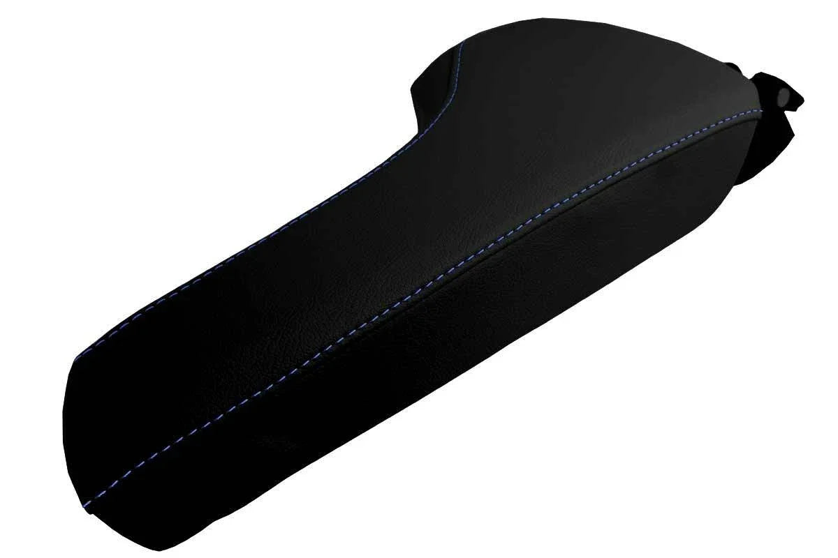 Leather Console Lid Armrest Cover for Chevrolet Camaro (2016–2023) Blue Stitch