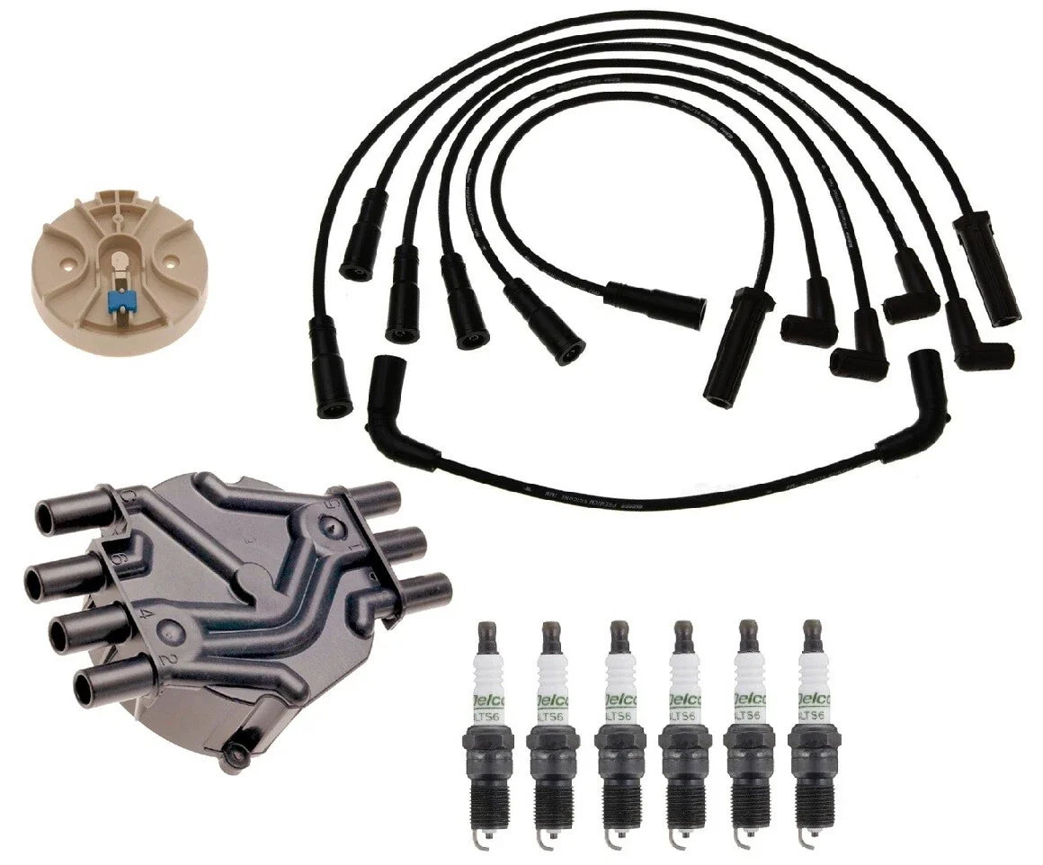 ACDelco Ignition Kit Set of 4 Spark Plugs Distributor Rotor Cap for GMC Chevy 4.3L