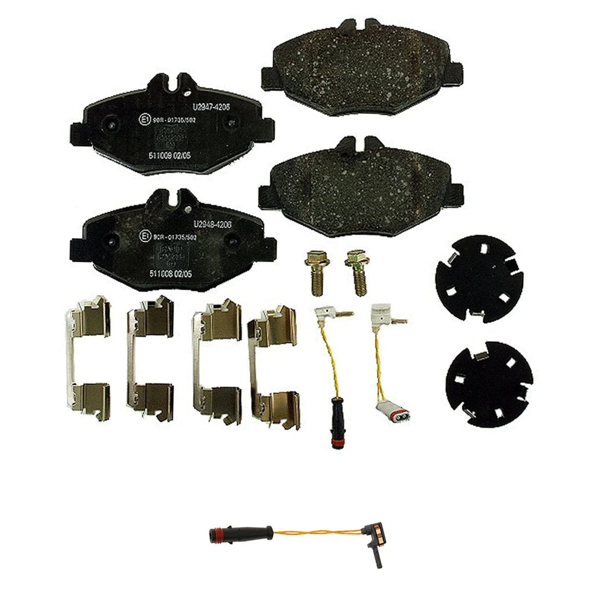 Hella Front Low-Met Disc Brake Pad Set w/Sensor for BMW E320 E350 (2007–2009)