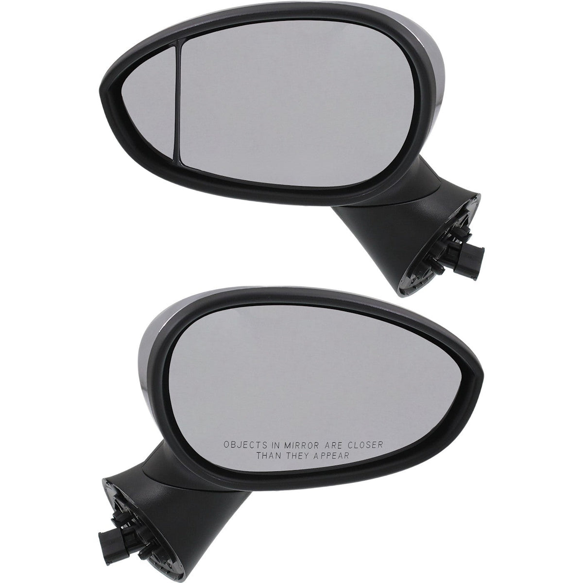 Power Mirrors with Heating for Fiat 500 Hatchback 2012-2018 Chrome