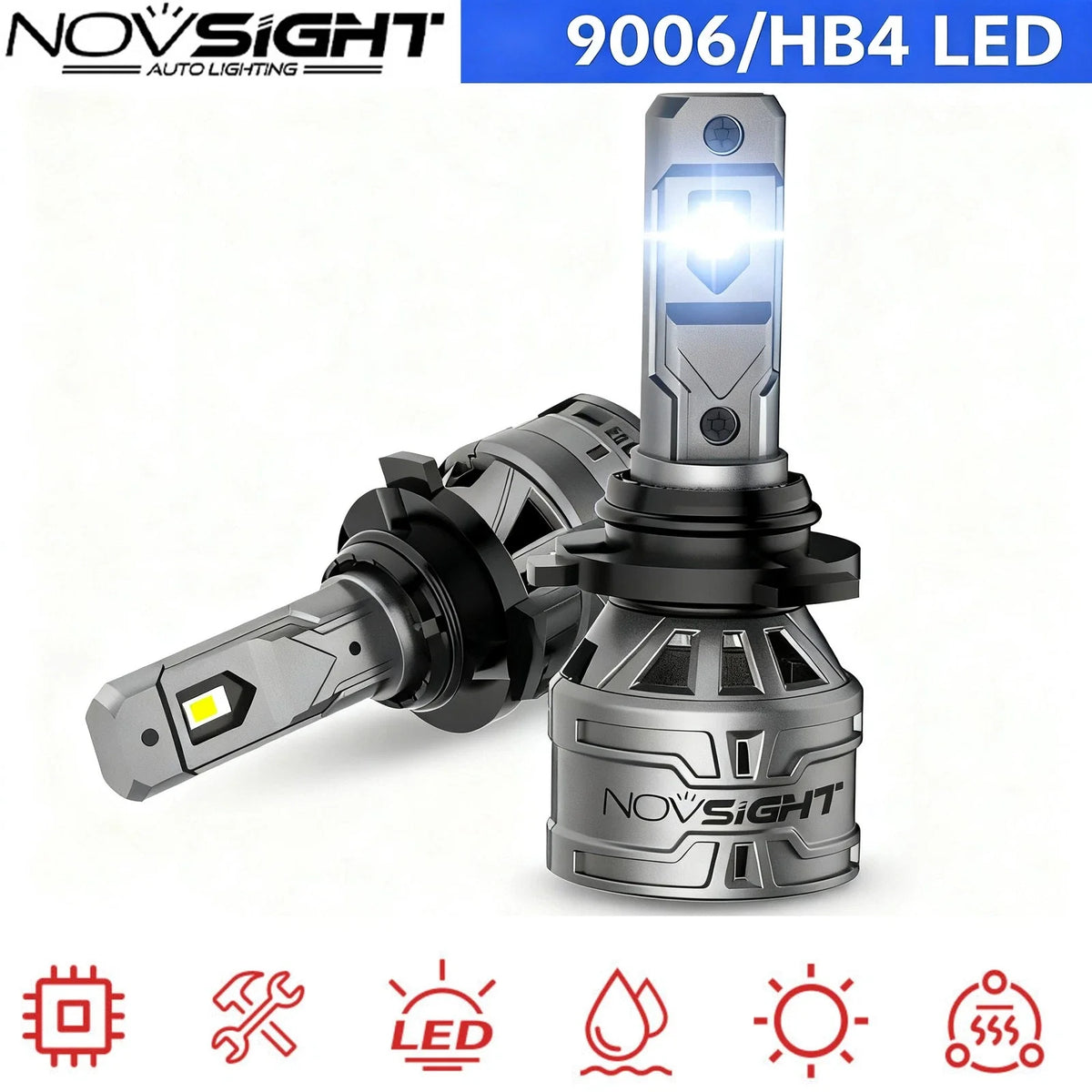 LED Headlight Bulb Conversion Kit 9006 for NOVSIGHT 6500K