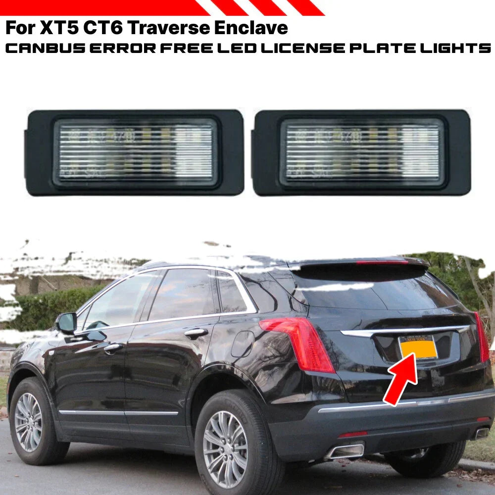 Full LED License Plate Lights for Chevy Traverse Buick Enclave Cadillac XT5 CT6