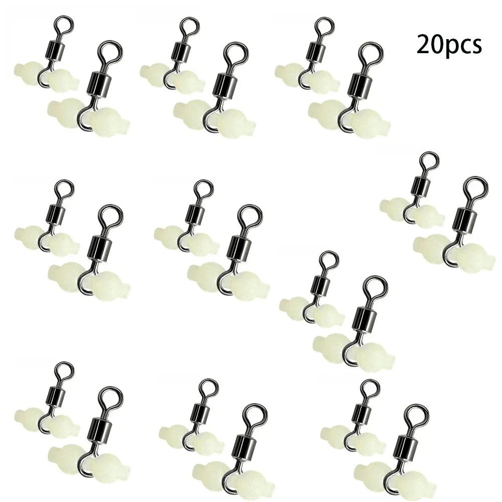 Fishing Swivel with Glow Beads and Split Ring for Universal Use