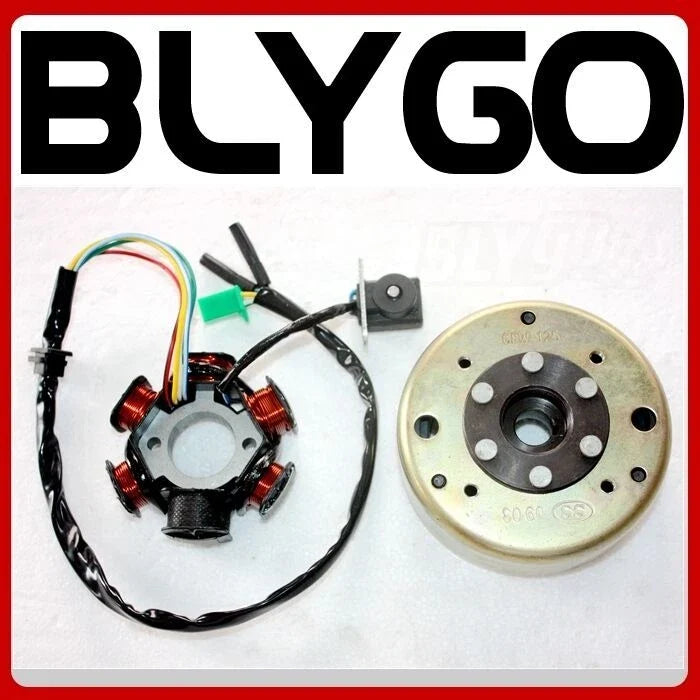 6 Pole Magneto Stator + Flywheel for GY6 125cc 150cc ATV Quad Scooter (2000–2023)
