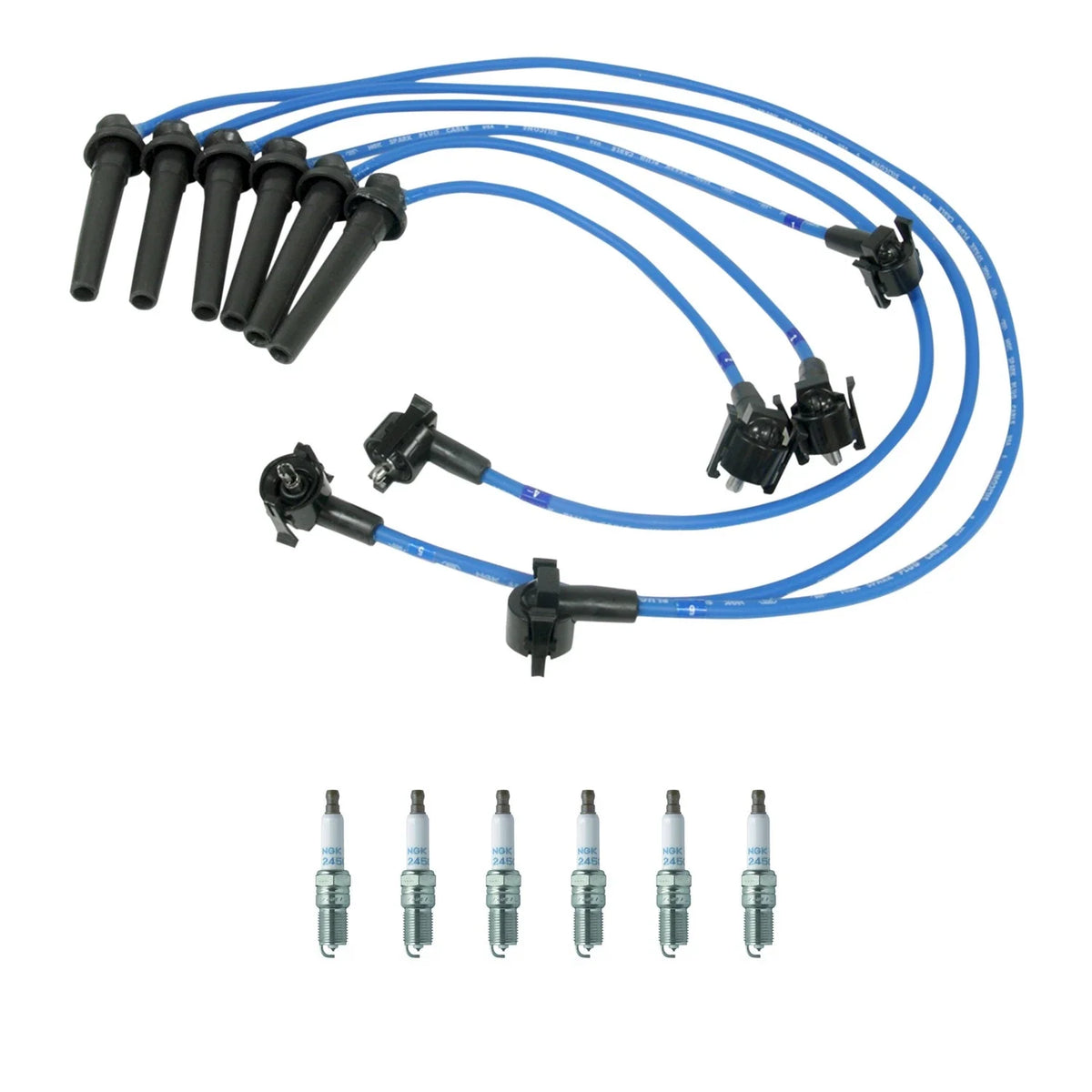 NGK Wire Set & 6 Laser Platinum Spark Plugs for Contour Mystique (1995–2000)