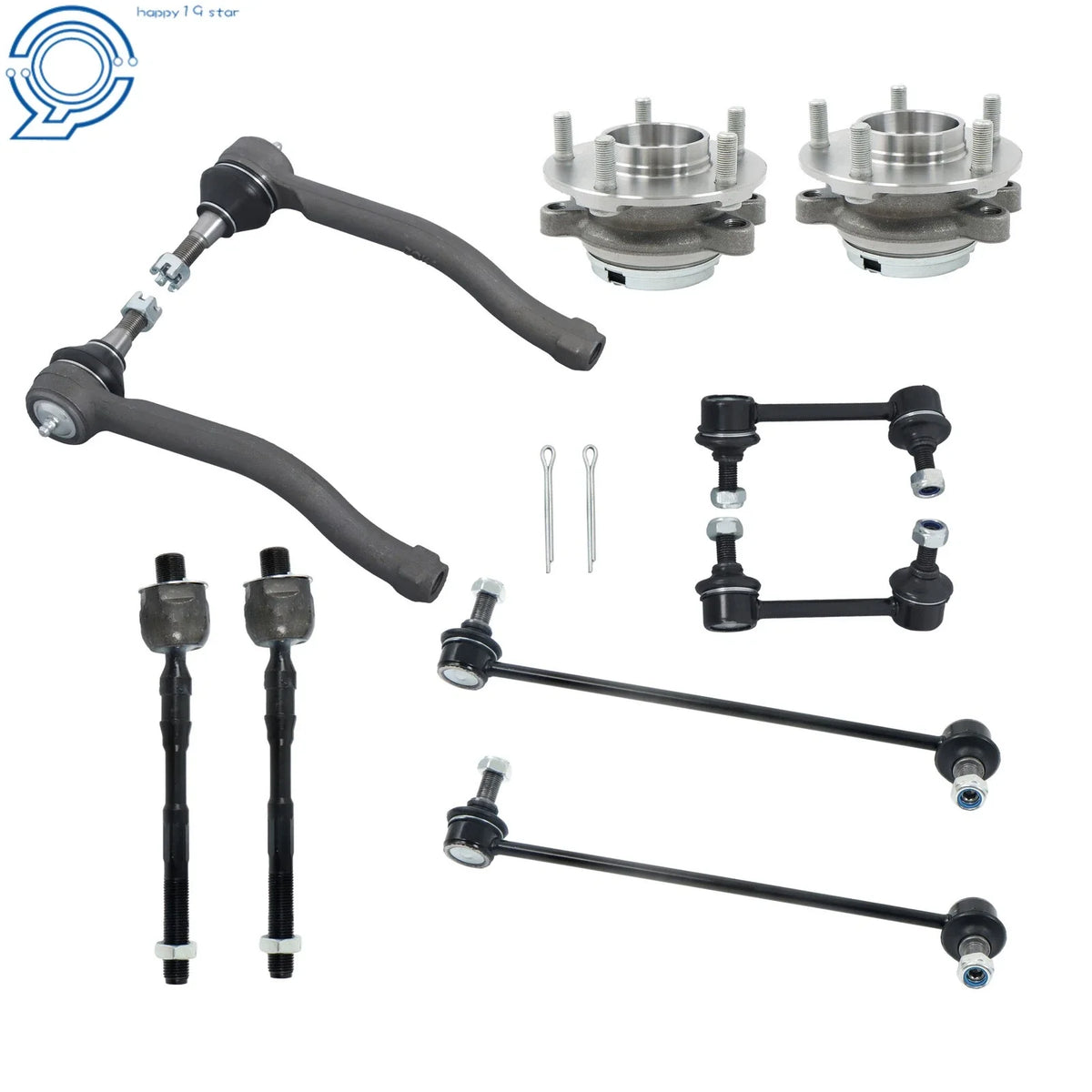 Tie Rod, Front Wheel Bearing Hub, Sway Bar End Link for 2007-2013 Nissan Altima