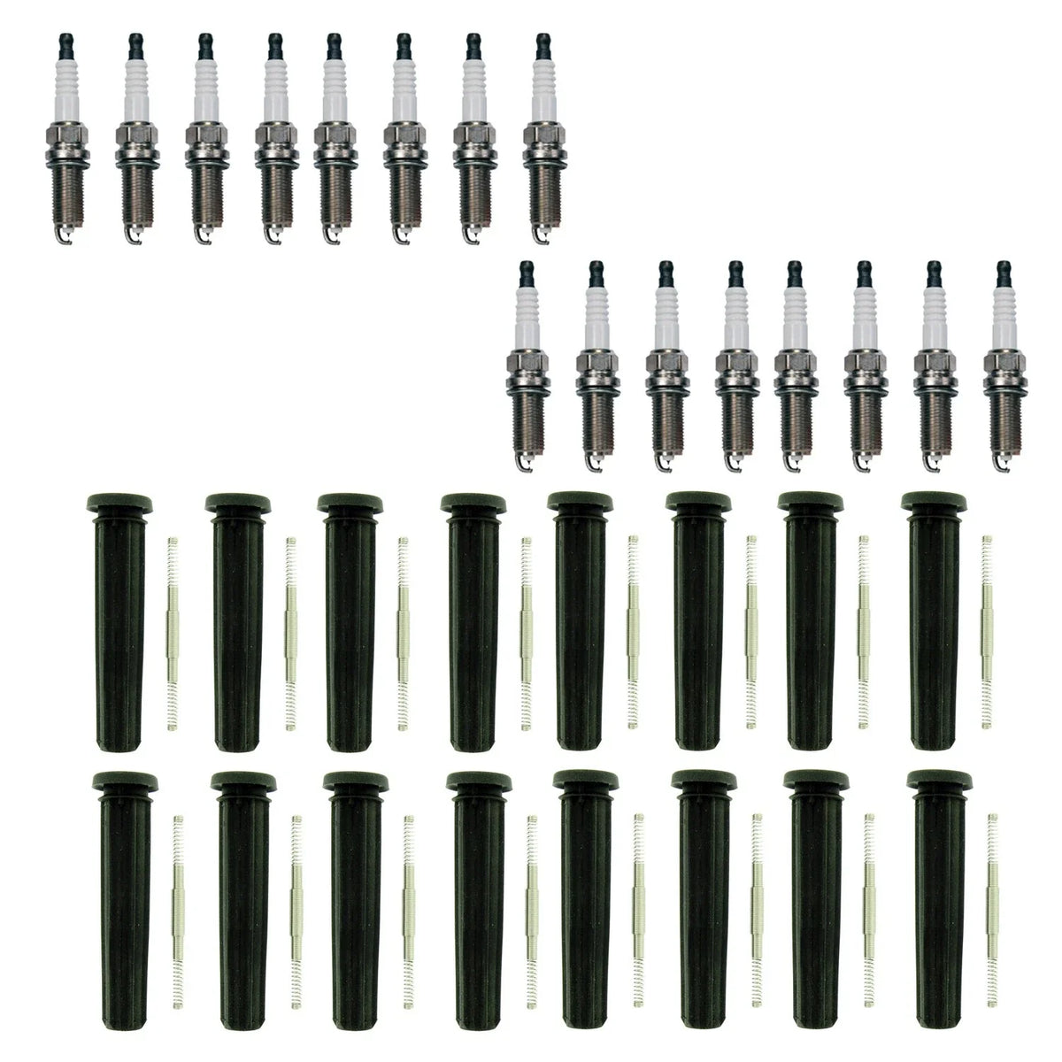 Denso 16 Iridium Spark Plugs & NGK Ignition Coil Boots for Charger 6.2L V8 (2016)