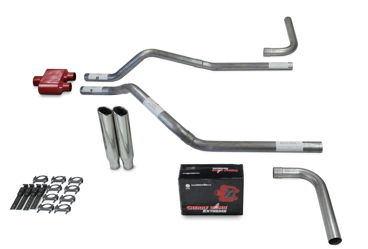 Dual Exhaust System 2.5" - Cherry Bomb Extreme for Chevy Blazer 2000–2004