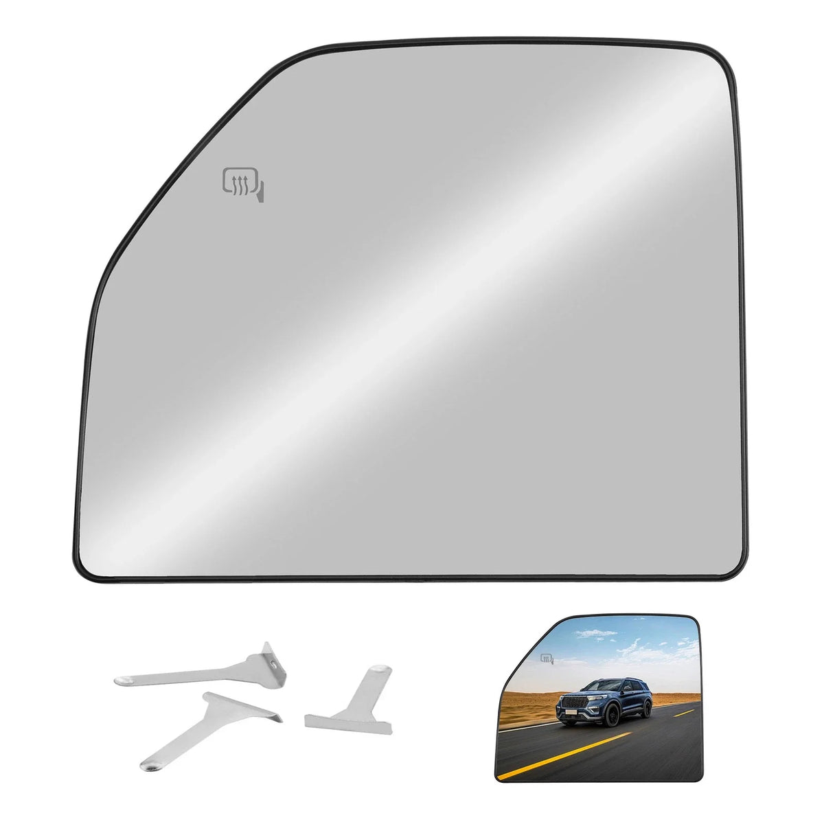 Left Upper Heated Mirror Glass for Ford F-150 F-250 F-350 2017-2022