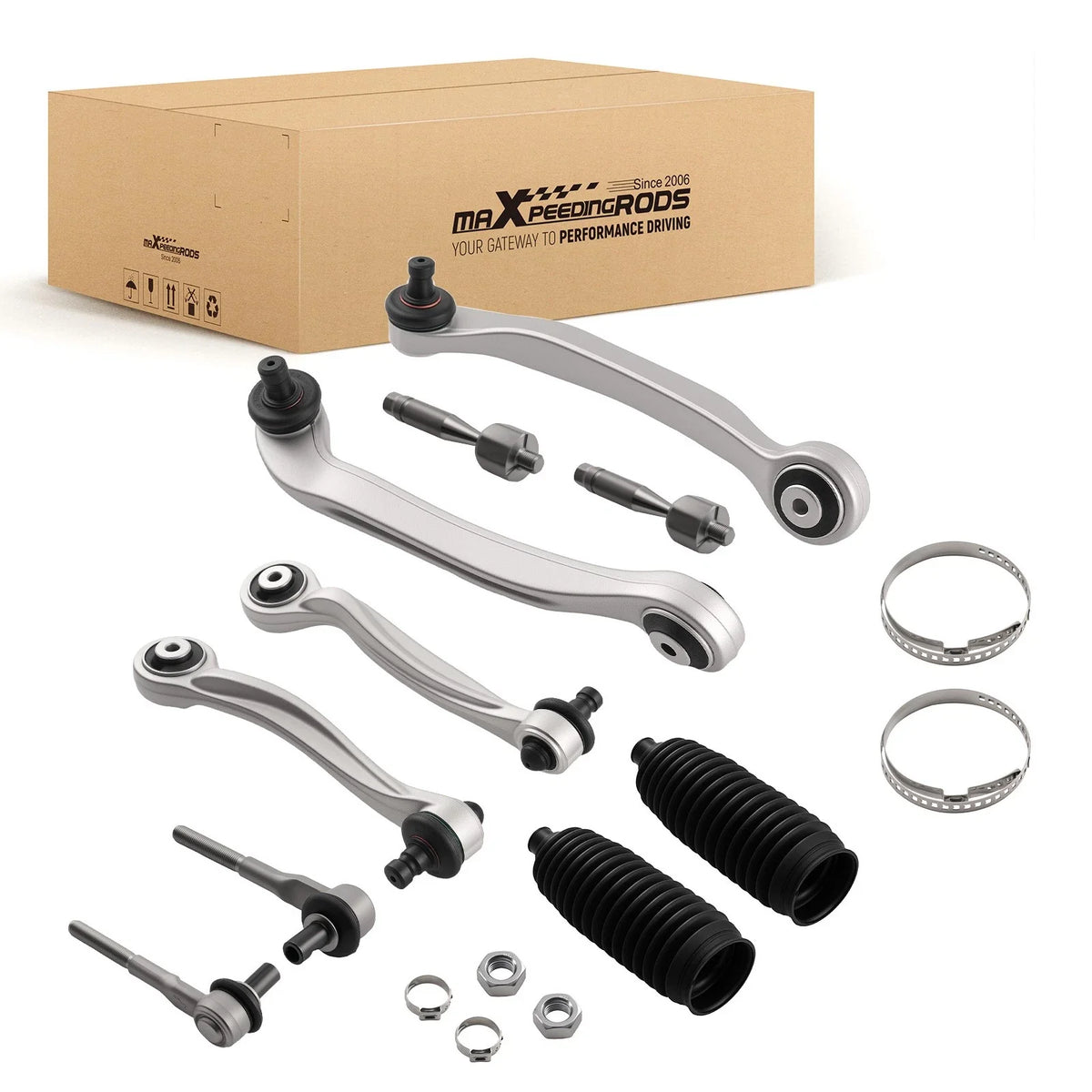 Control Arms Front Upper with Ball Joints & Tie Rod Ends for Audi A6 2006-2008