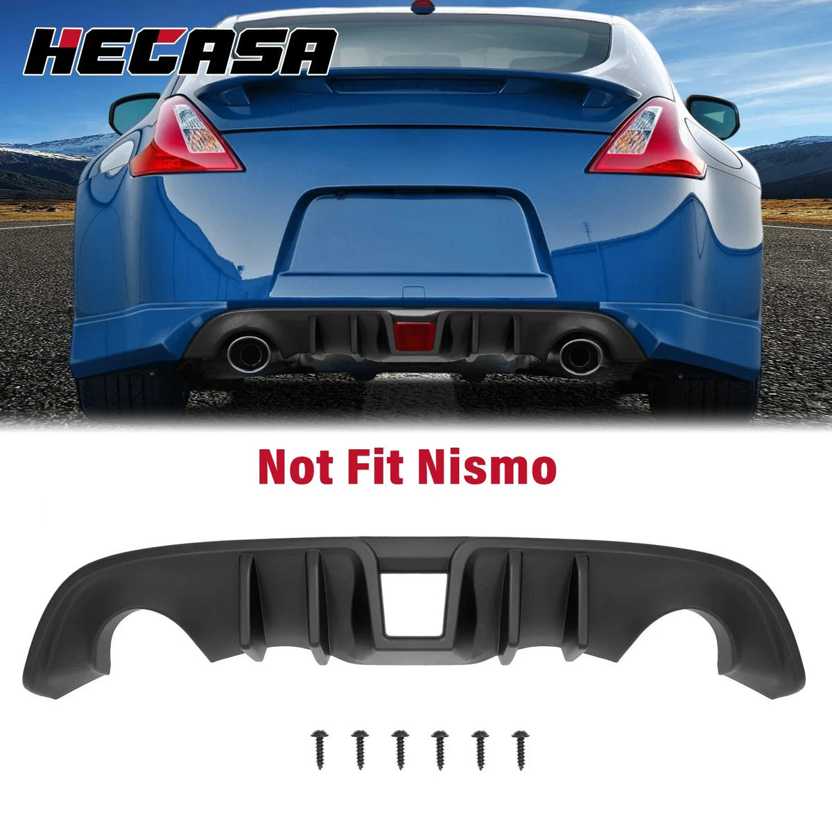 4-Fin Rear Bumper Lip Diffuser for Nissan 370Z (2009-2020)