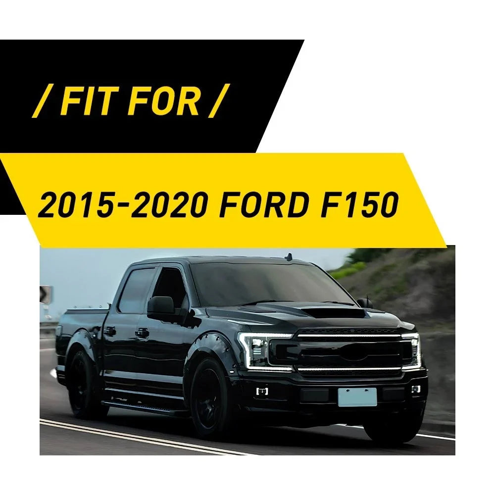 Carbon Fiber Armrest Box Rear Cup Holder Trim for Ford F150 (2016–2018)