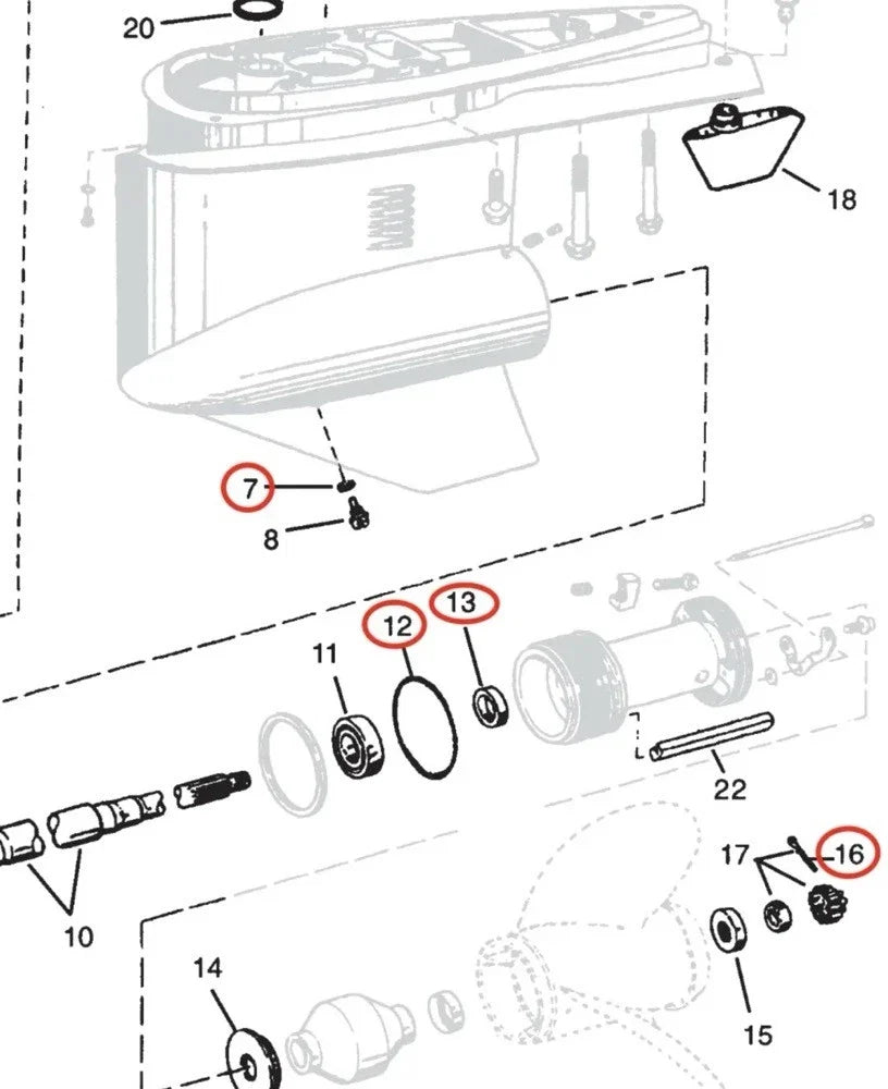 Lower Unit Seal Kit for Volvo (3852865, 3863090)